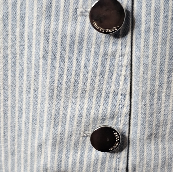 Zara: Blue & White Stripe Mini Denim Jean Skirt | NWOT! 💛 - Picture 5 of 8